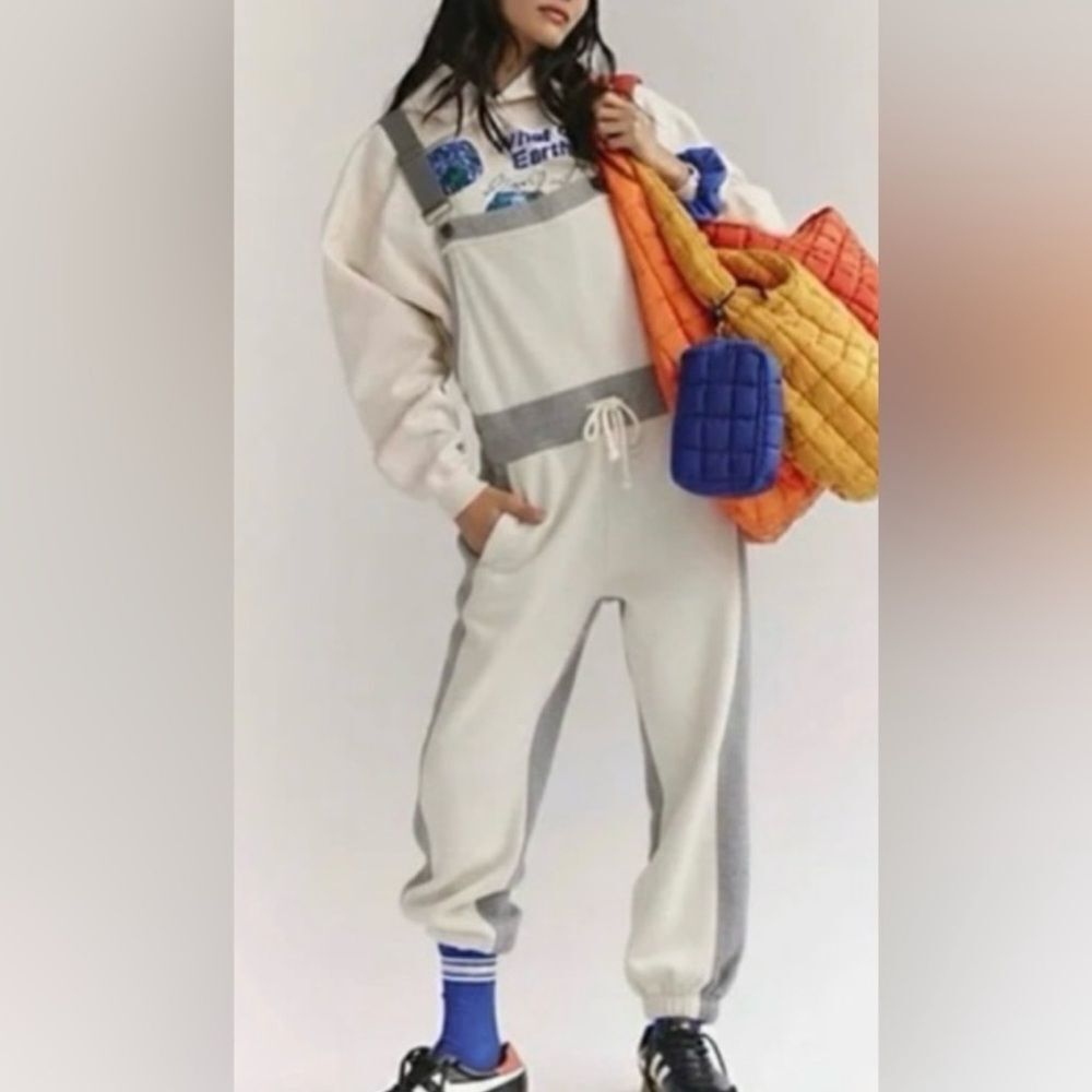 Free People Movement Making It Overalls Heather Grey Combo